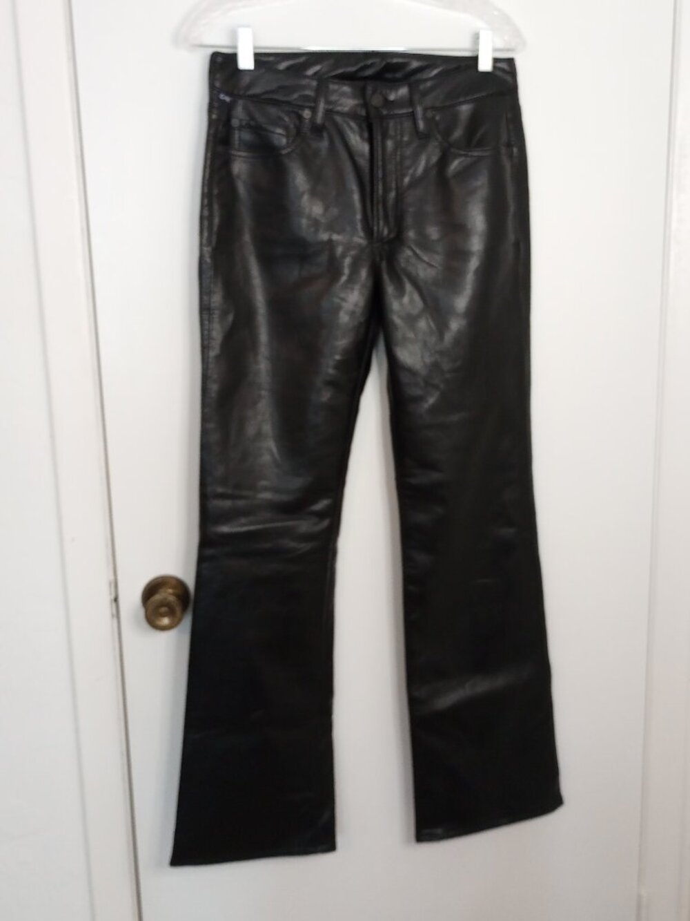 Citizens of Humanity Genova Black Leather Low-Rise Pants NWOT - Picture 2 of 9